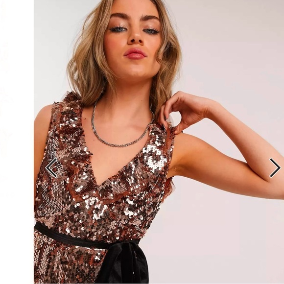 NEW FREE PEOPLE SEQUIN MINI DRESS - Picture 3 of 9